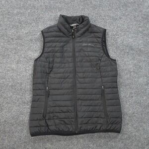 Eddie Bauer Vest Womens Medium Black EB650 Down Puffer Hiking Camp Outdoors